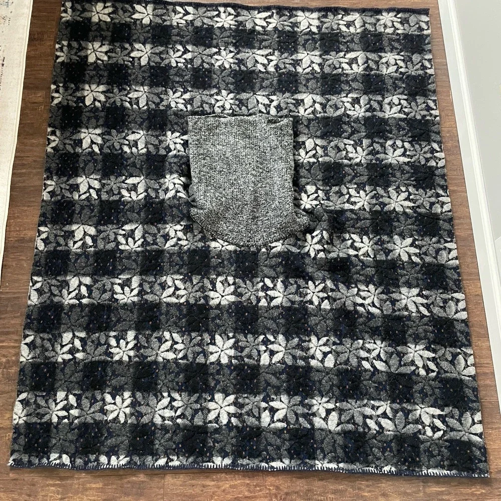 Anthropologie Wintertide Reversible Warm Wool Blend‎ Poncho One Size